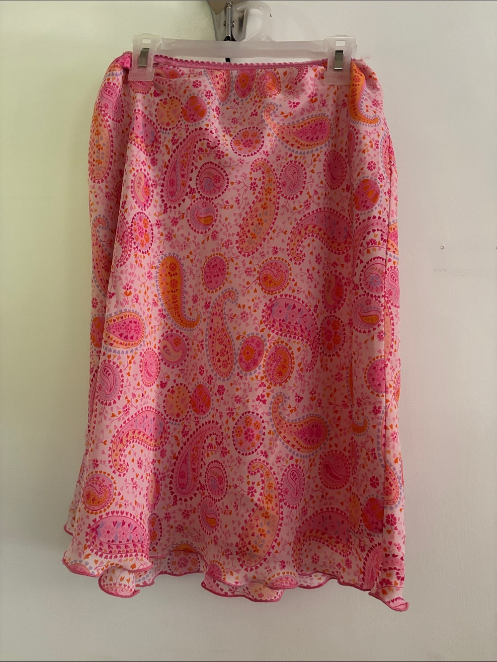 Apostrophe Pink and Orange Paisley A-Line Skirt